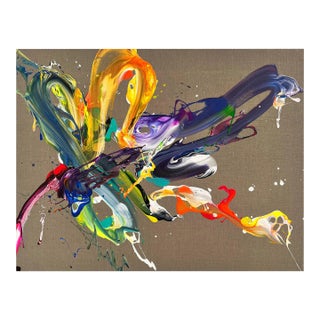 Contemporary Abstract Acrylic on Canvas Painting "La Libelula" by Nikolaos Schizas For Sale