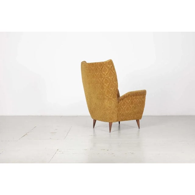 Brown Italian Wingback Chair from I.S.A. Bergamo, 1950s For Sale - Image 8 of 18