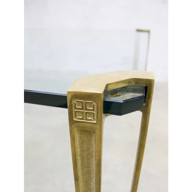 Mid-Century Modern Vintage Glass & Brass Coffee Table by Peter Ghyczy For Sale - Image 3 of 4