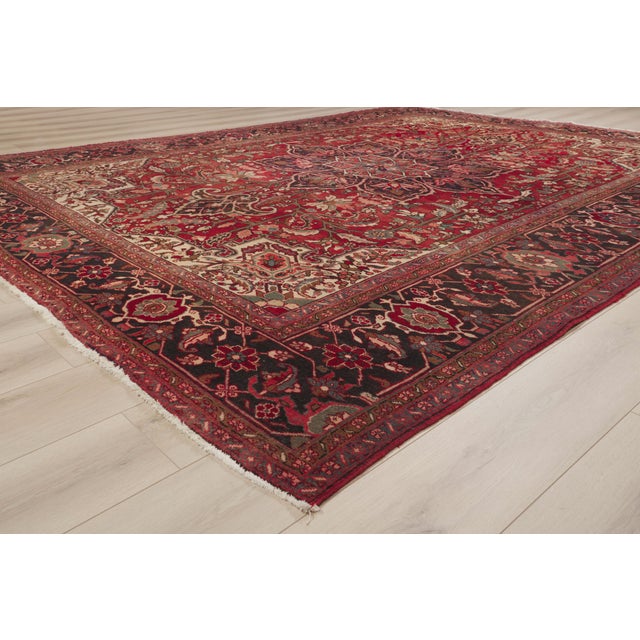 Red Antique Persian Heriz Rug, 10'02 X 12'09 For Sale - Image 8 of 10