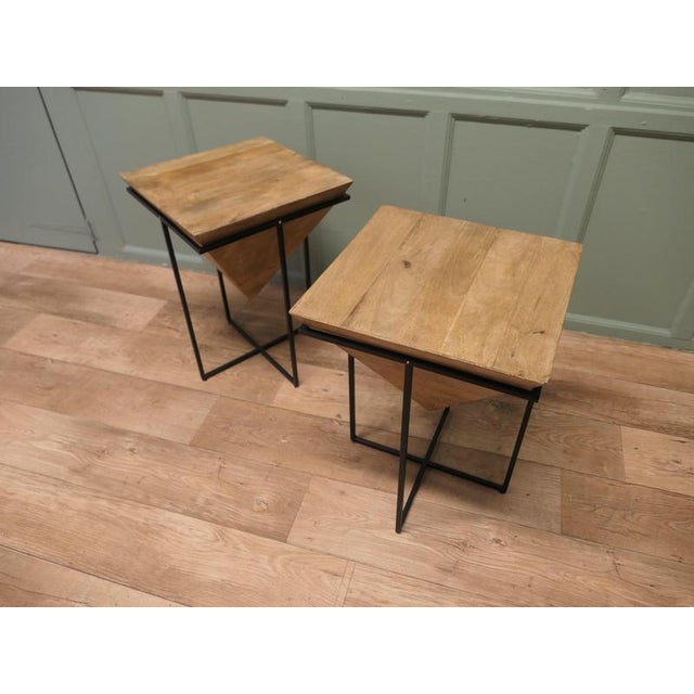 Inverted Pyramid Occasional Tables, 1970, Set of 2 For Sale - Image 3 of 8