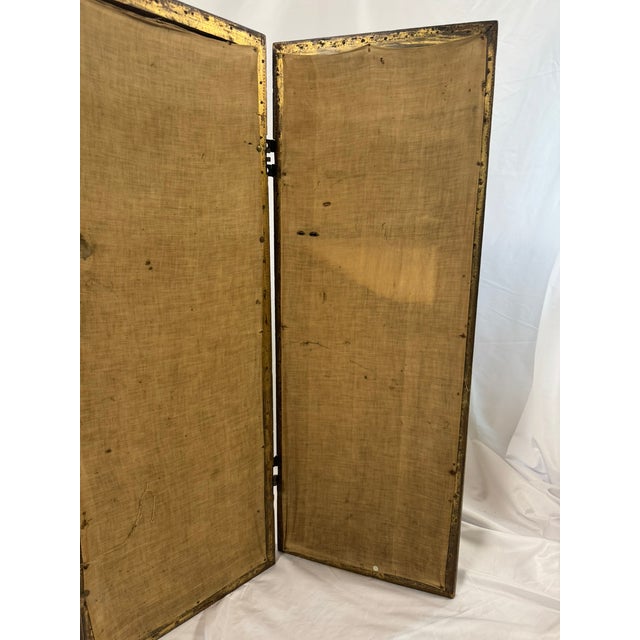 Antique Giltwood 3-Panel Screen | Boucher / Daullé Engravings, Four Seasons | French Rococo Revival Paravent For Sale - Image 13 of 16