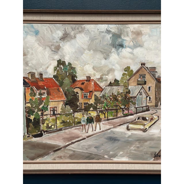 Sooman, City Life II, 1960s, Oil Painting on Canvas, Framed For Sale - Image 4 of 13