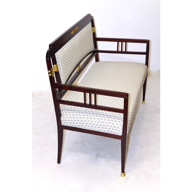 Vintage Art Nouveau Viennese Bench For Sale - Image 15 of 18