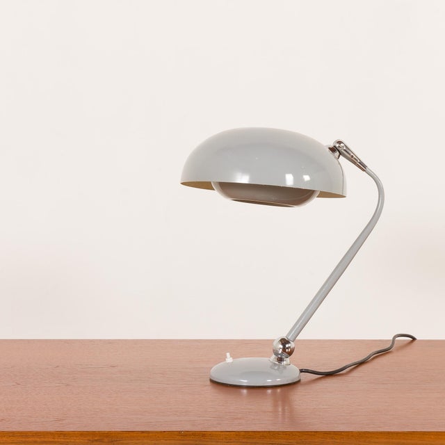 Cream Mid-Century Italian Desk Lamp attributed to Stilnovo, 1960s For Sale - Image 8 of 15