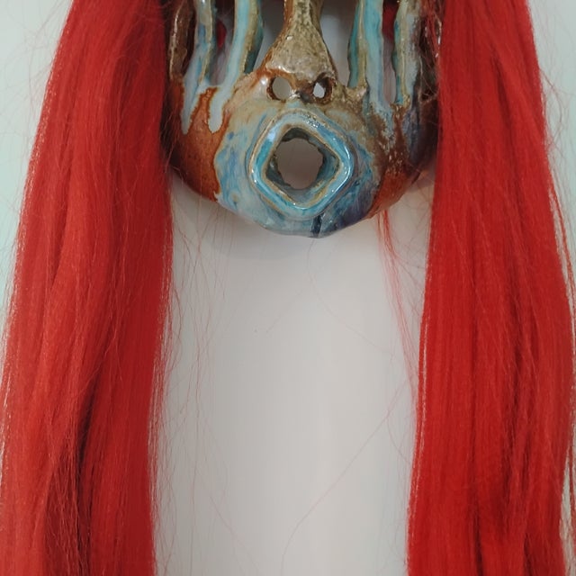 2020s Original Joel Huff Southern Gothic Folk Mask Titled "Crimson Ghost". For Sale - Image 5 of 9