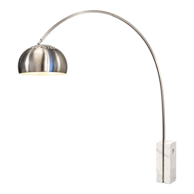 In the Style of Achille & Pier Giacomo Castiglioni for Flos Arco Floor Lamp For Sale