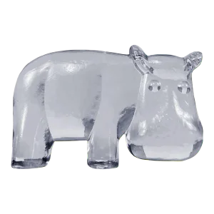 Vintage Swedish Art Glass Figural Hippo Paperweight