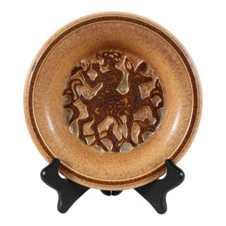 Danish Michael Andersen & Sons Man and Deer Bowl For Sale