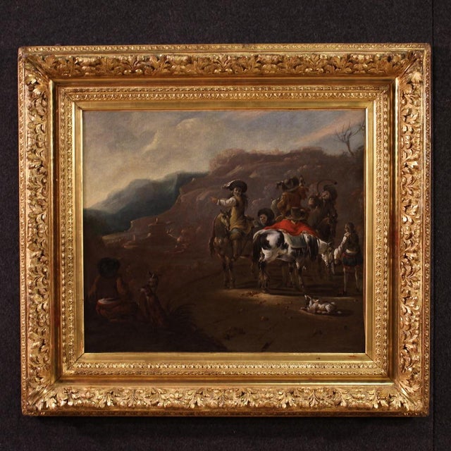 Flemish Artist, Hunting Scene, 1660, Oil on Canvas For Sale - Image 16 of 16