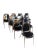 Black Leather Les Arcs Chairs by Charlotte Perriand for Delvera, 1968, Set of 12 For Sale