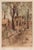 Intricate landscape etching of a park by an unknown artist. Signed illegibly "Partek or Partch". Signed, titled...