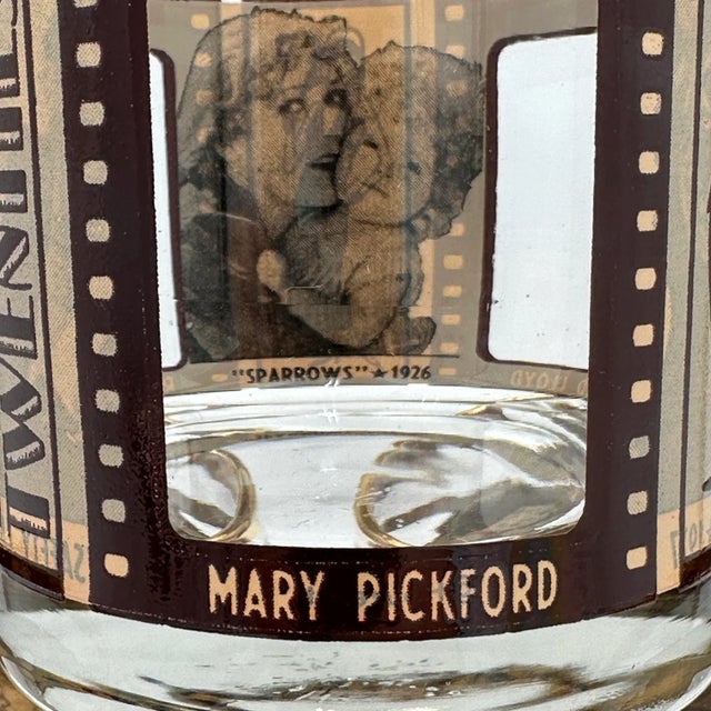 Vintage Roaring Twenties Movie Film Double Old Fashioned Glasses- Set of 6 For Sale - Image 4 of 8