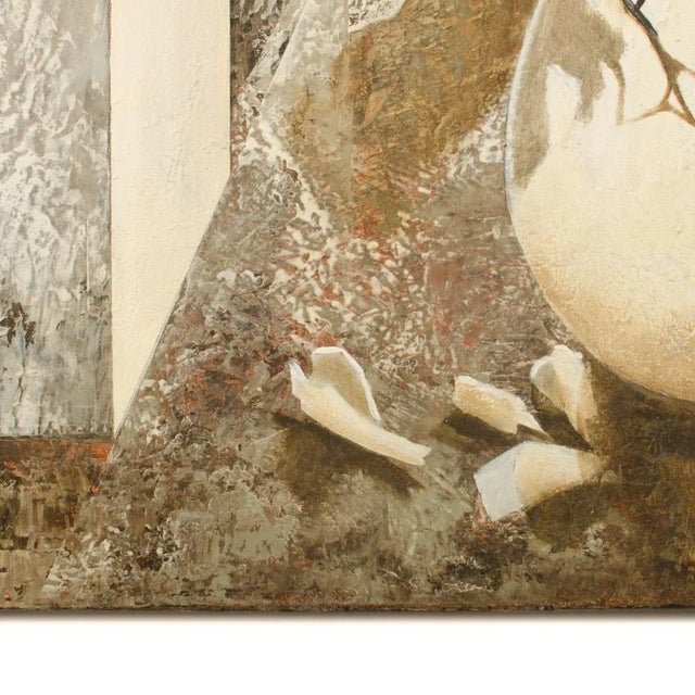 "Chicken or the Egg" Surrealist Oil Painting by Fernando Vignoli (Late 20th C.) For Sale - Image 10 of 12
