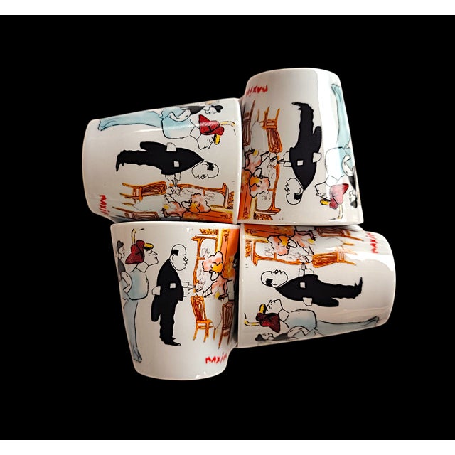 Coffee Service with Cups and Saucers from Maxim's Paris, 1980s, Set of 8 For Sale - Image 3 of 13