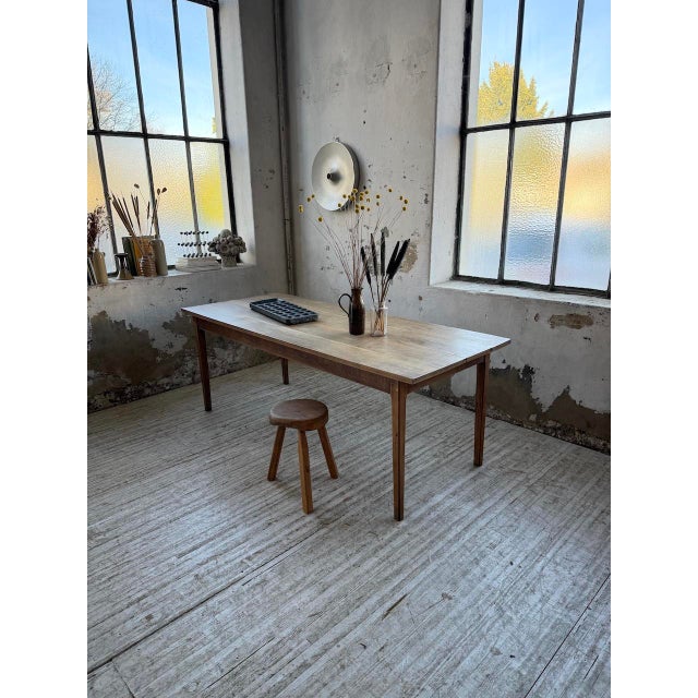 Wood Oak Farmhouse Table, 1950s For Sale - Image 7 of 18