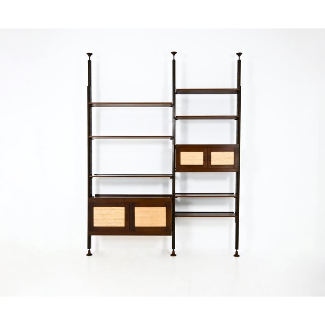 Modular bookcase with 7 shelves and 2 cabinets with two doors, each containing a shelf. Adjustable height: minimum height:...