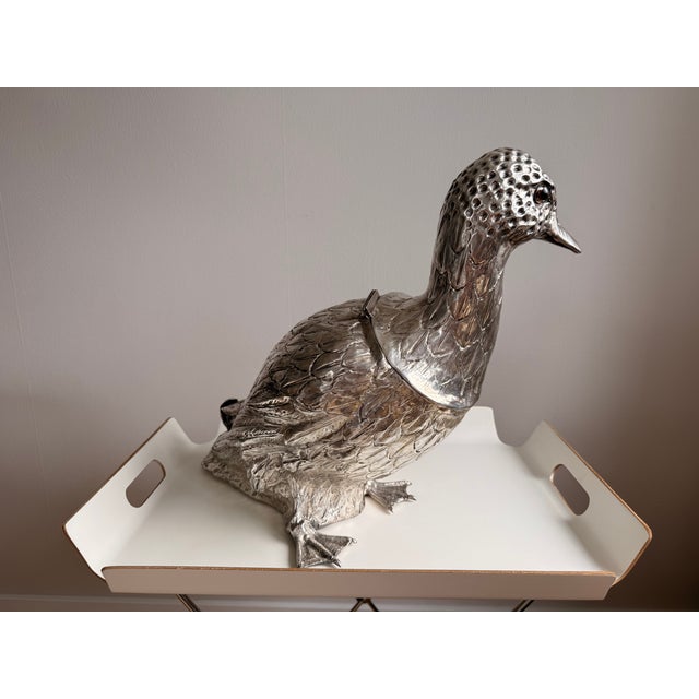 1960s Duck Silver-Plated Wine Cooler from Franco Lapini, Italy, 1960 For Sale - Image 5 of 17