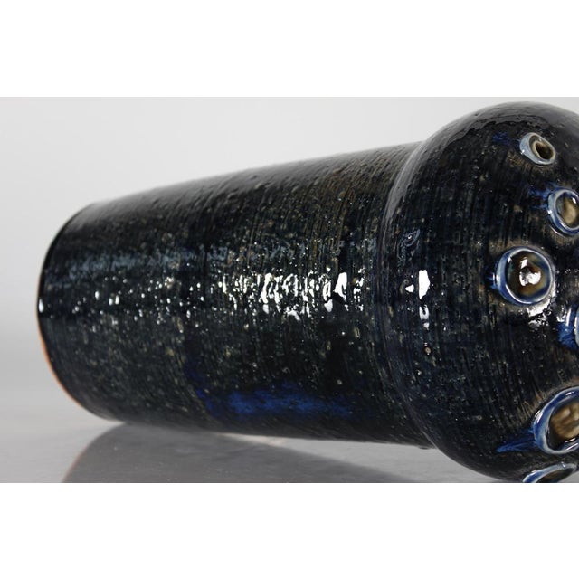 Large Danish Sculptural Blue Ceramic Table Lamp by Jytte Trebbien, 1970s For Sale - Image 6 of 16