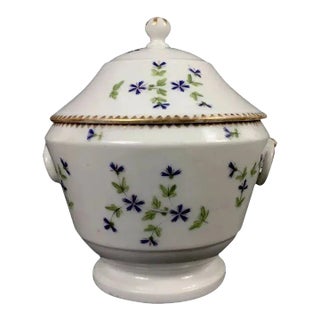 Antique Late 18th Century Paris Porcelain Urn Shaped Sucrier by Nast with Sprig Pattern For Sale