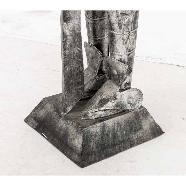 Painted Tin Knight in Armor Sculpture For Sale - Image 9 of 11