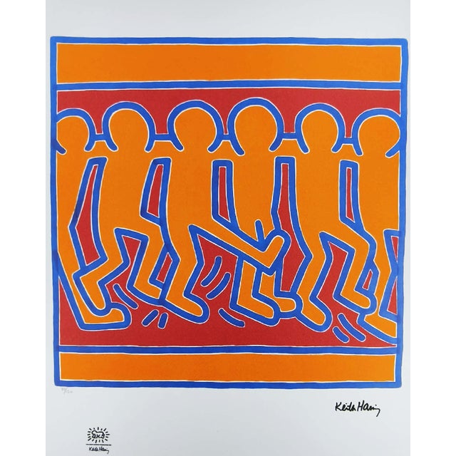 Keith Haring Limited Edition Lithograph Numbered in Pencil - 80 of 150 After Authorization stamps: Impressed Oringinal...