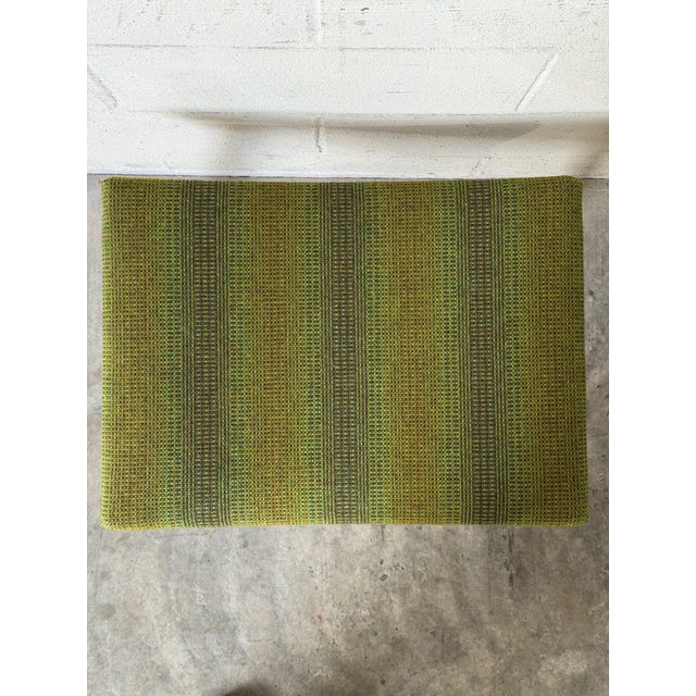 Green Green Fabric Ottoman With Walnut Legs Mid-Century Modern 1960s For Sale - Image 8 of 10