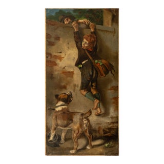 After Toby Edward Rosenthal "The Apple Thief" Oil For Sale