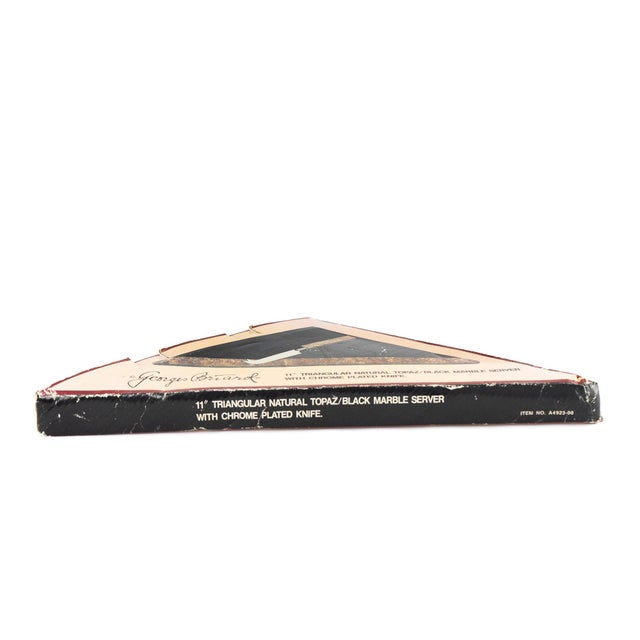 Vintage Georges Briard Triangular Marble Cheese Board & Knife For Sale - Image 12 of 14