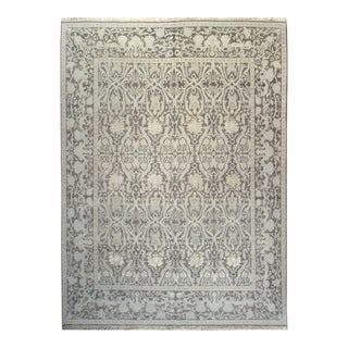 Hand Knotted Wool & Silk Oushak Rug. 8'0" X 10'4" For Sale