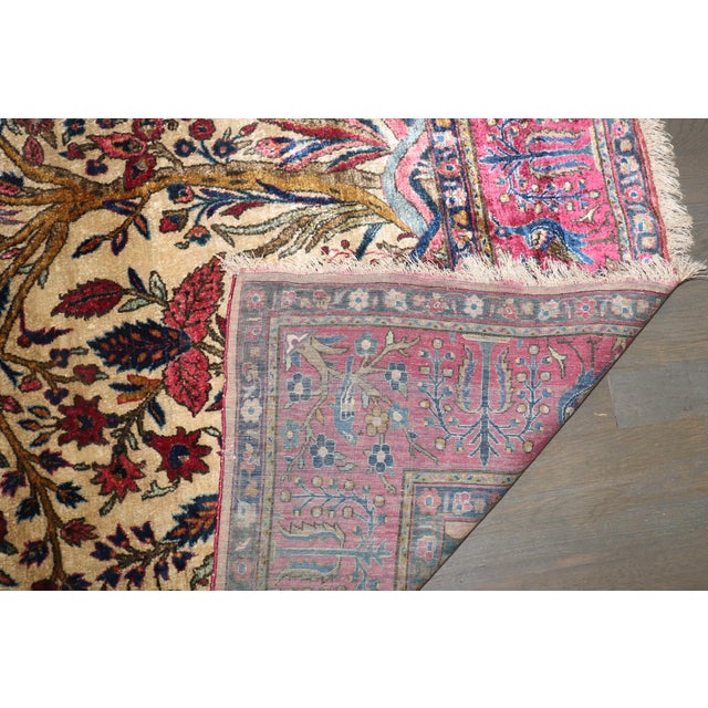Late 19th Century Persian Silk Kashan Rug, 4'5'' X 6'5'' For Sale - Image 9 of 9