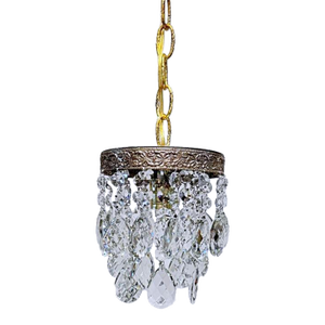 1950s Italian Brass Upside Down Layered Cake Chandelier