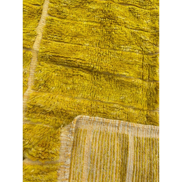 Moroccan Mustard Yellow Mrirt Rug, 2010s For Sale - Image 9 of 12