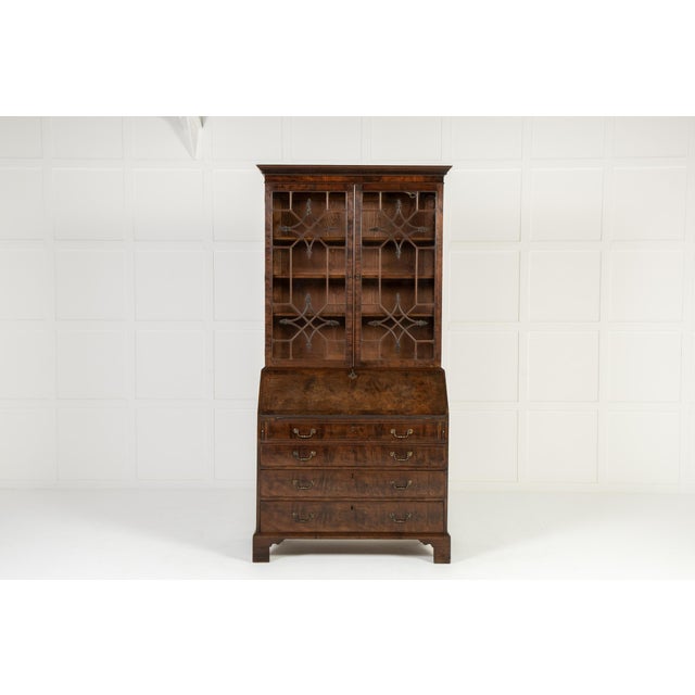 Antique English Mahogany Secretaire, 1700s For Sale - Image 4 of 15