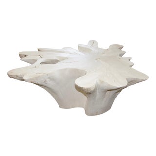 Andrianna Shamaris St. Barts Bleached Teak Wood Coffee Table For Sale