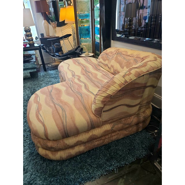 Incredible Post Modern Sofa by famous Hollywood Designer Phyllis Morris! Handpainted raw silk fabric is in very good...