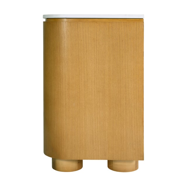 Brown Genoa 36 in. W Rectangular Wood & Quartz 2 Drawer Single Sink Bathroom Vanity, Light Oak For Sale - Image 8 of 11