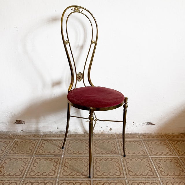 Mid-Century Modern Hollywood Regency Brass Chair attributed to Paolo Buffa, Italy, 1950s For Sale - Image 17 of 17