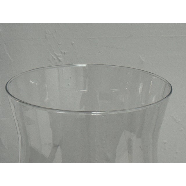 Glass Glass Pedestal Hurricane Candleholders, Pair For Sale - Image 7 of 12