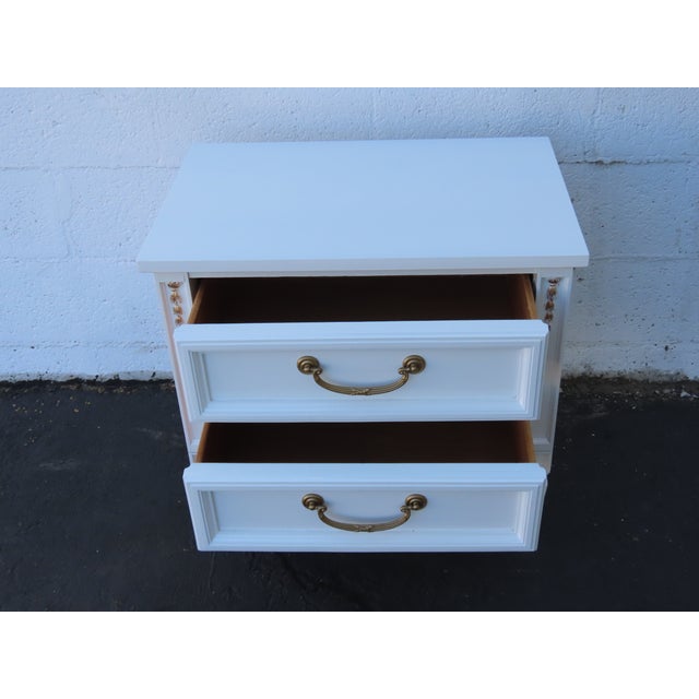 French Shabby Chic Painted Nightstand Side End Table 6581 For Sale - Image 13 of 14