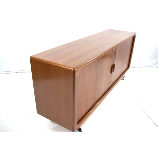 Mid-Century Modern 1960s Dyrlund Danish Mid Century Teak Tambour Door Credenza For Sale - Image 3 of 11