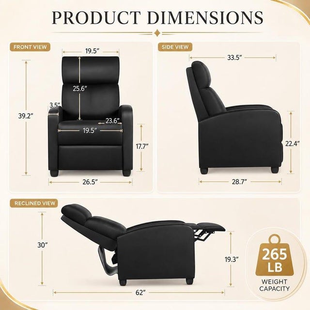 Pu Leather Recliner Chair With Lumbar Support | Swivel, Reclining Living Room Sofa For Sale - Image 9 of 9