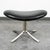Black Mid Century Danish Modern Lounge Chairs Corona Set of 2 Black Chrome Ottoman MCM For Sale - Image 8 of 11