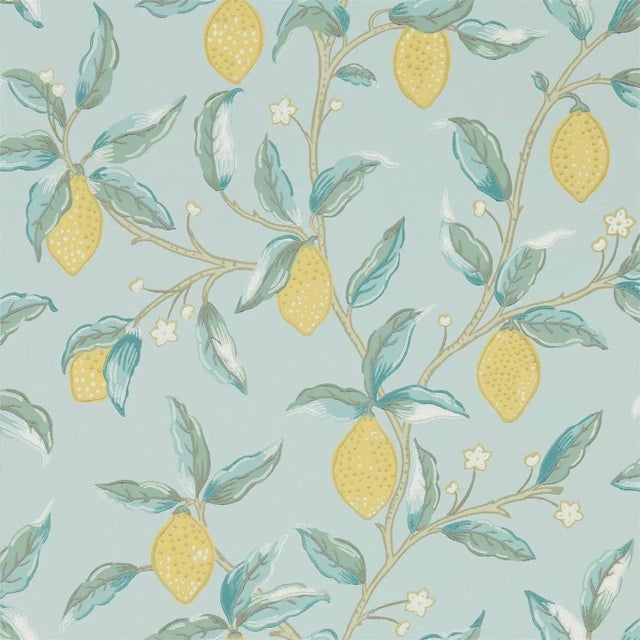 Morris & Co Lemon Tree Wallpaper in Wedgewood For Sale