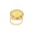 Contemporary South African Coin Ring with Diamond Halo .66cttw, Size 8 For Sale - Image 3 of 3