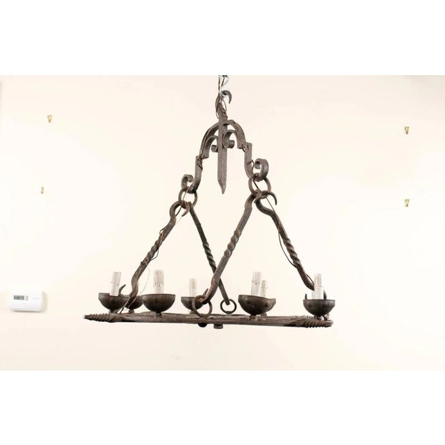 Mid 20th Century Mid 20th Century French Eight-Light Chandelier For Sale - Image 5 of 11