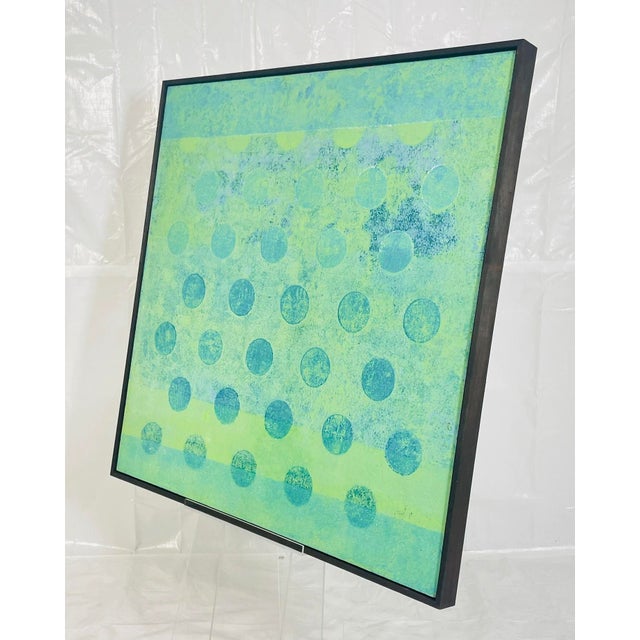 Green Marco Schidli “Dots” A483 Abstract Painting, Acrylic on Canvas 2019 For Sale - Image 8 of 18