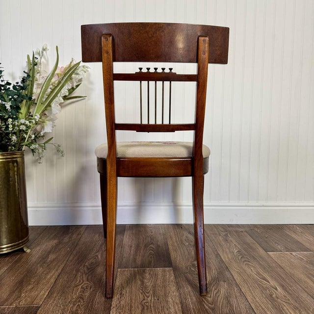 Vintage Neoclassical Needlepoint Splat-Back Chair For Sale - Image 10 of 11