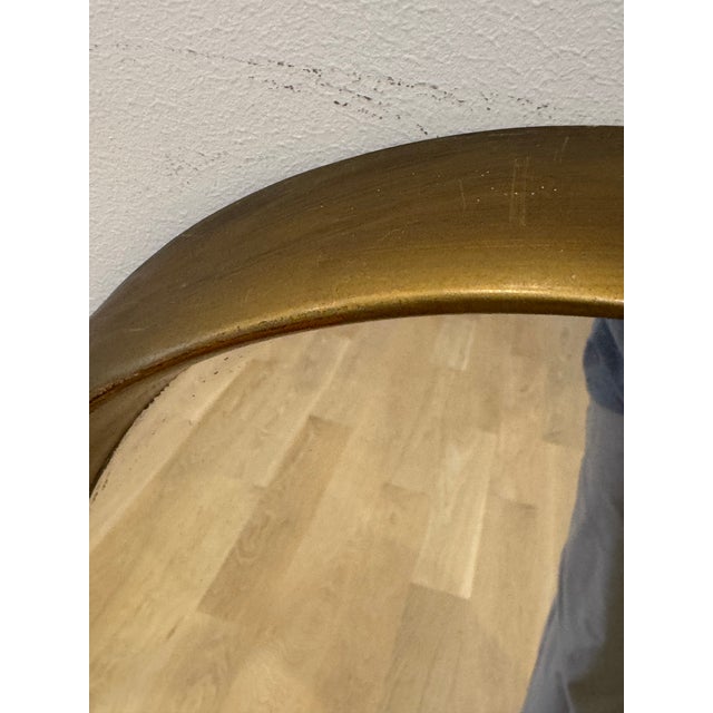 1970s LaBarge Attributed Sculptural Gilt Wood Shield Wall Mirror For Sale In Chicago - Image 6 of 8