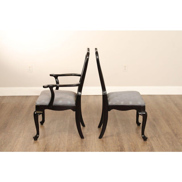 Century Furniture Ebonized Set of Six Queen Anne Style Dining Chairs For Sale - Image 10 of 18